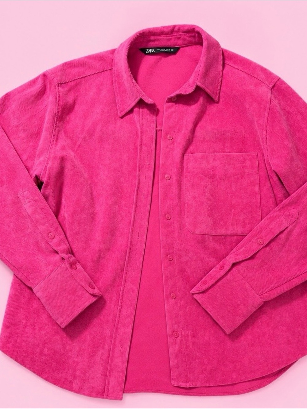 Zara hot pink Button-Up Shirt